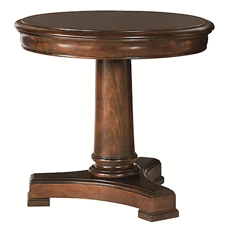 Round Wood Pedestal End Table